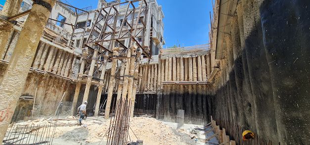 Urban renewal excavation and foundation work